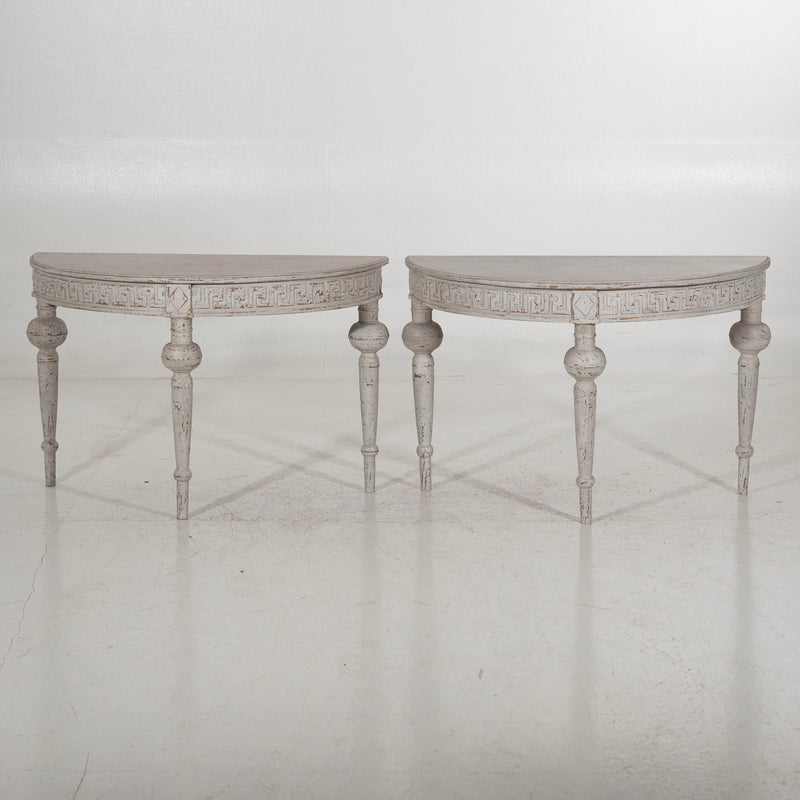 Pair of Swedish demi-lune consoles tables, 19th C. - Selected Design & Antiques