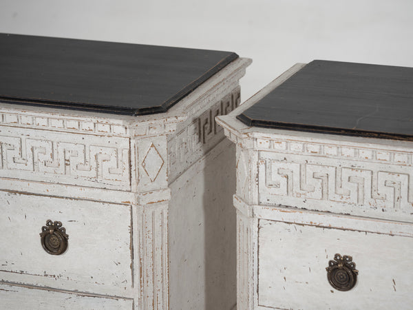 Pair of Gustavia style chests with beautiful carving, 100 years old. - Selected Design & Antiques