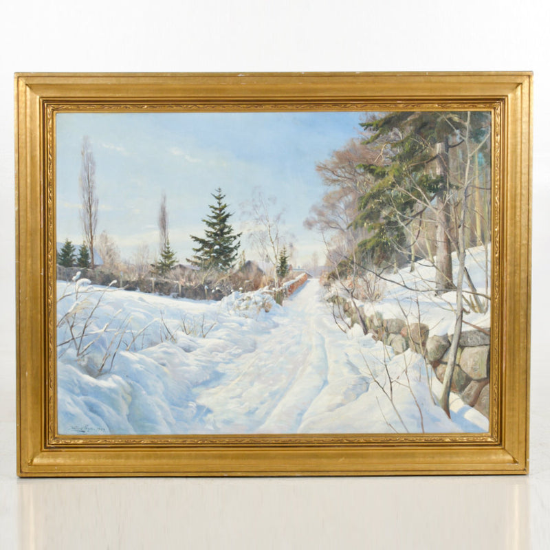 Winter-landscape by Harald Pryn, signed and dated 1949 - Selected Design & Antiques