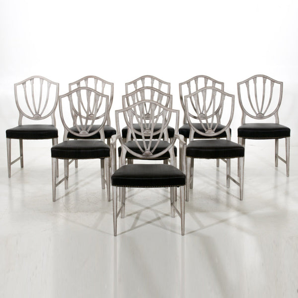 European set of eight chairs and one armchair, circa 1900 - Selected Design & Antiques