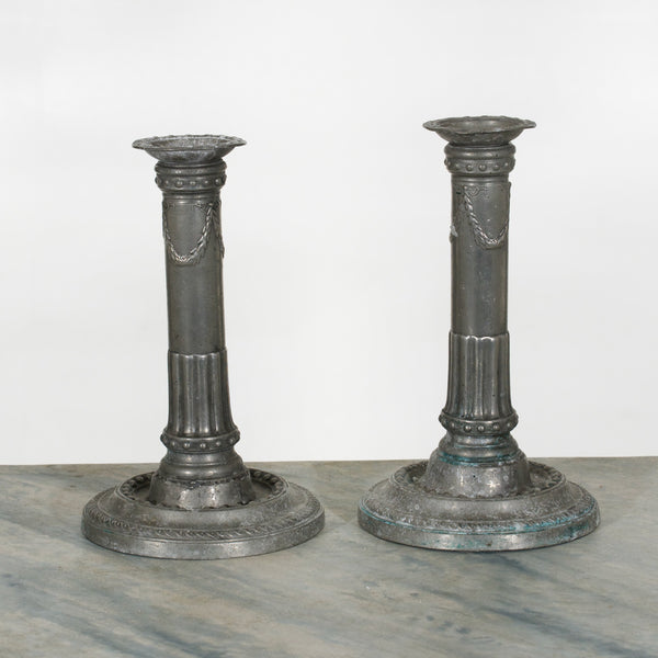 Pair of rare tin candlesticks, circa 1770 - Selected Design & Antiques