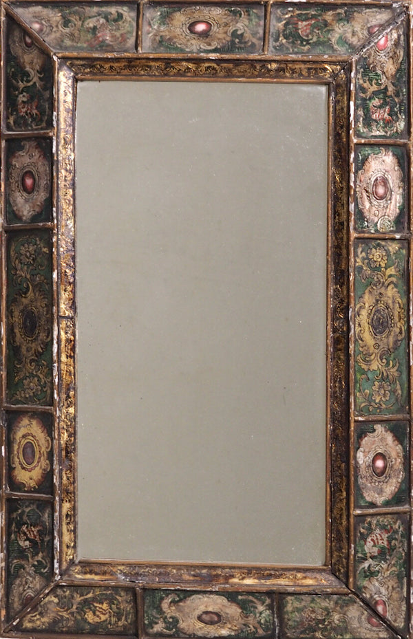 Spanish mirror in original colored glass, 18th C. - Selected Design & Antiques
