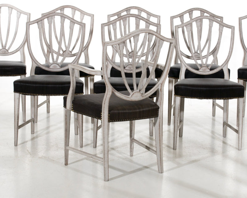 European set of eight chairs and one armchair, circa 1900 - Selected Design & Antiques