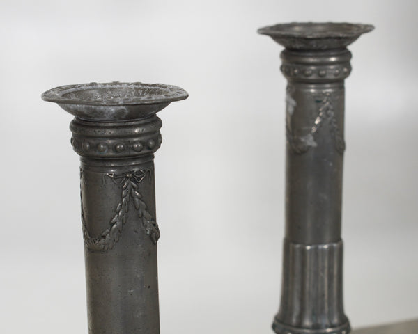 Pair of rare tin candlesticks, circa 1770 - Selected Design & Antiques